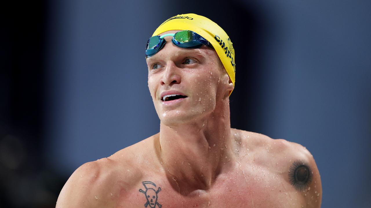 SMETHWICK, ENGLAND - AUGUST 01: Cody Simpson of Team Australia reacts after competing in the Men's 100m Butterfly Semi-Final on day four of the Birmingham 2022 Commonwealth Games at Sandwell Aquatics Centre on August 01, 2022 on the Smethwick, England. (Photo by Clive Brunskill/Getty Images)