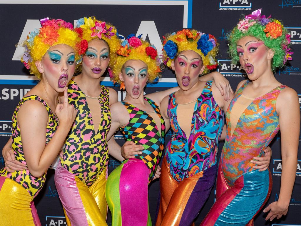 Kirra Anderson, Georgina Grima, Breanna McLachlan, Lillee Taylor and Emily Franettovich at the 76th Mackay Eisteddfod Monday 2 October 2023 Picture: Michaela Harlow