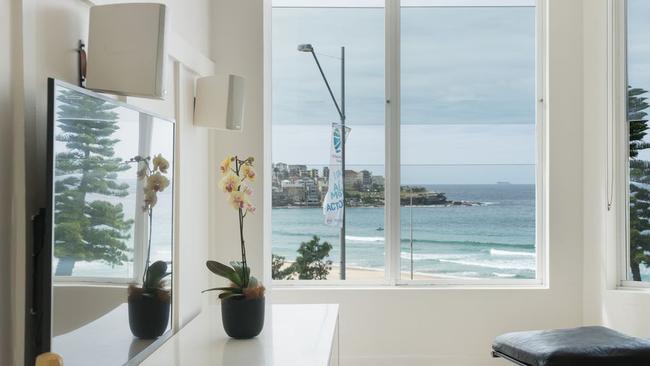 The uninterrupted view of Bondi Beach from Pearce’s new apartment. Picture: realestate.com.au