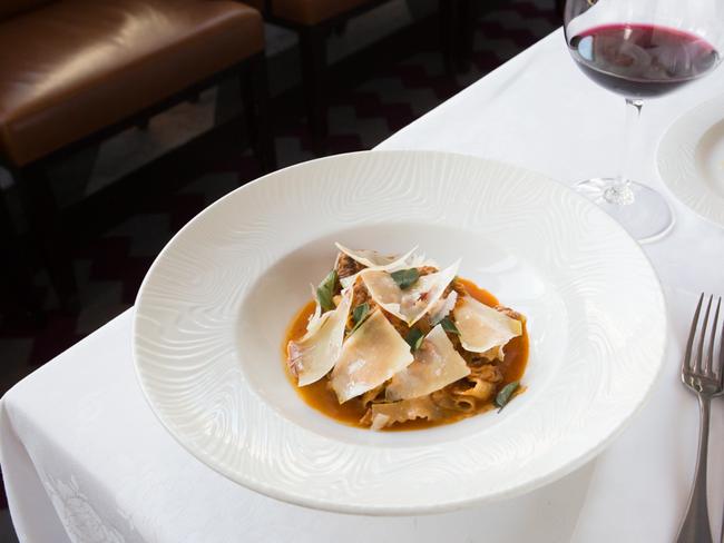 Pappardelle with braised pork, oregano and parmesan. Picture: Supplied