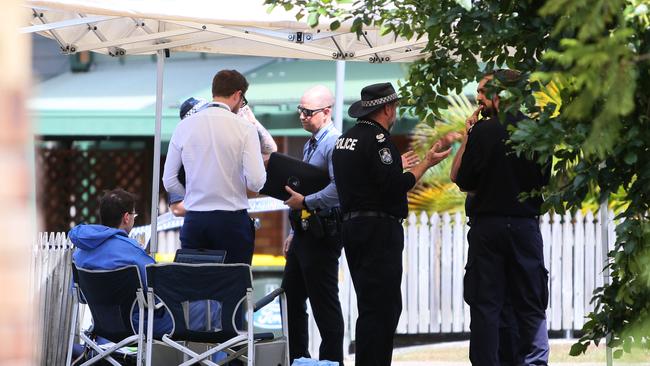 Police at the Wishart scene. Picture: AAP/Richard Waugh