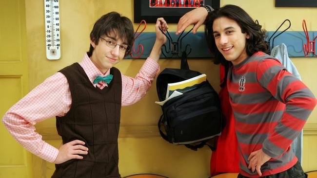 Bardiya McKinnon (left) and Deniz Akdeniz in the Disney TV show 'As The Bell Rings'.