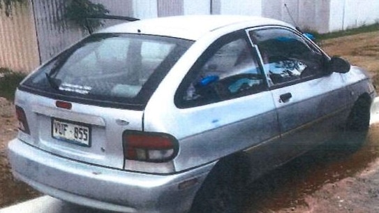 Wanted man Dennis Sewell was believed to be driving this silver Ford Festiva. Picture: SAPOL