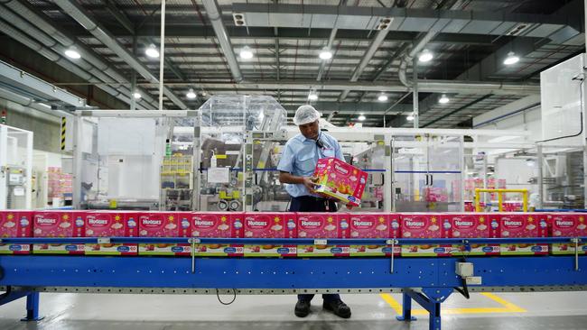 Kimberly-Clark factory in Ingleburn where Huggies nappies are made. Picture: Sam Ruttyn