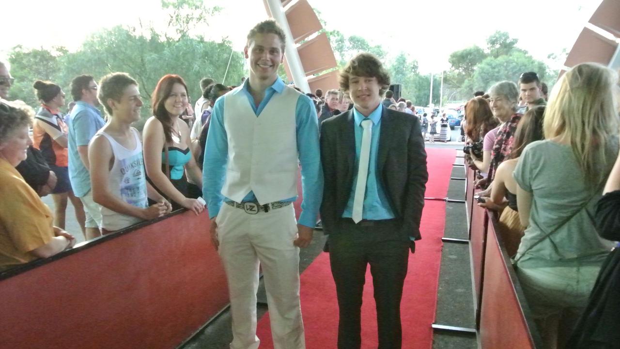 Wyatt Booker and Luke Sandry at the 2012 Our Lady of the Sacred Heart Catholic College formal at the Alice Springs Convention Centre. Picture: NT NEWS