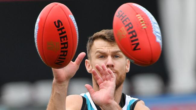 Robbie Gray of the Power during a training session at the Adelaide Arena at Jiangwan Stadium. Picture: AAP Image/David Mariuz