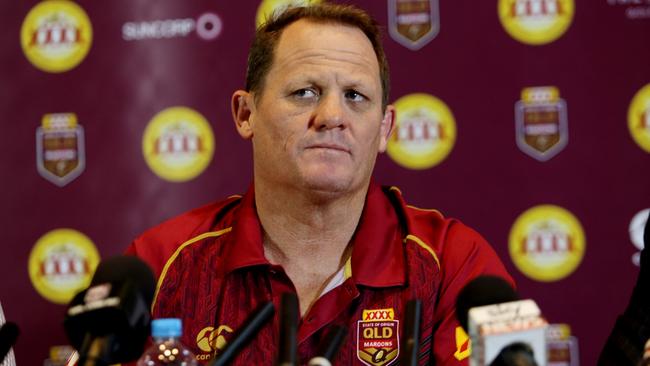Kevin Walters explains his selections to the media. Photo: Tim Marsden