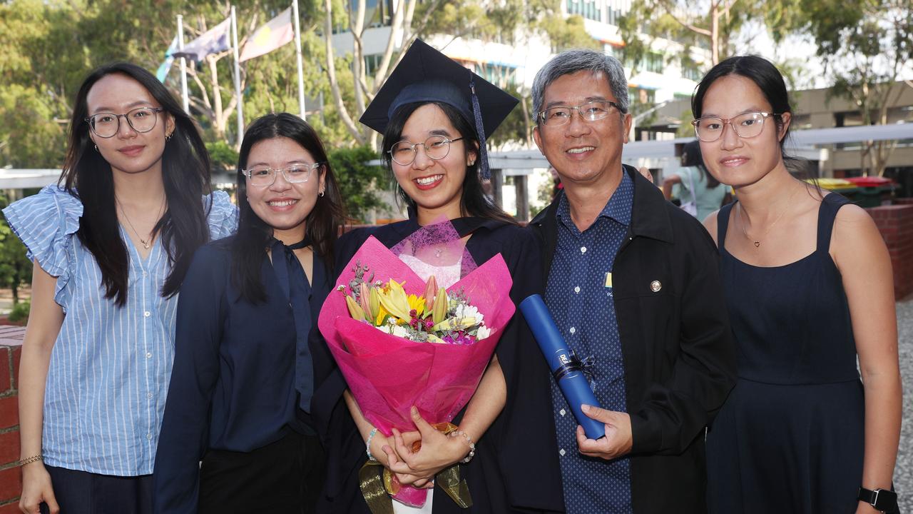 Doris Tran, Zoe Bui, Minh Dinh, Danny Dinh and David Dinh. Picture: Alan Barber