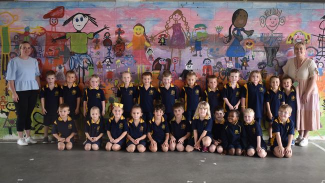 Roma State College Preps celebrating the beginning of their first year at grown up school. Picture: Chloe Cufflin.