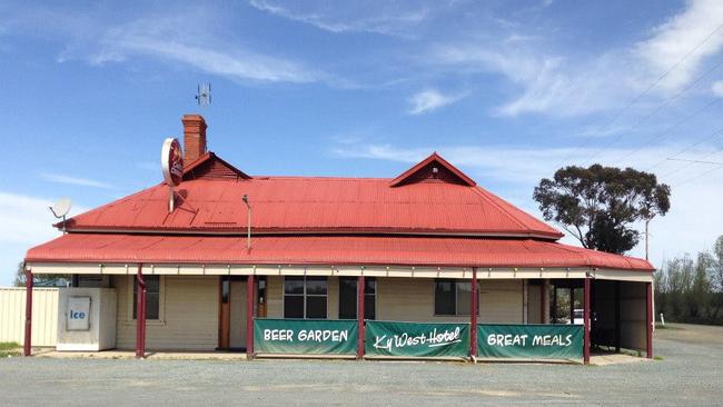 The Ky West hotel in Kyabram has been destroyed by fire. Picture: Ky West Hotel Facebook page.