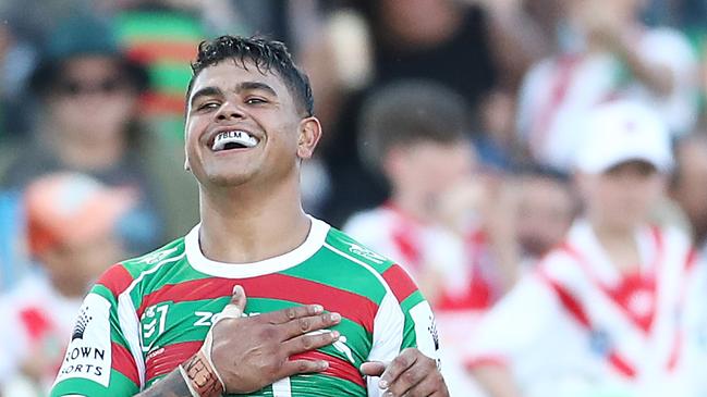 Latrell Mitchell leads the Dally Ms. Picture: Mark Metcalfe/Getty Images