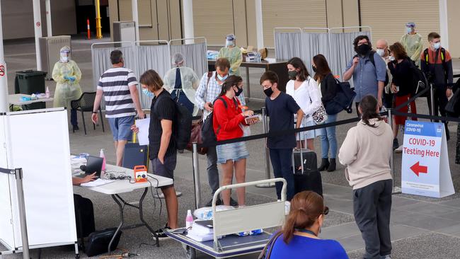 A pop-up testing clinic was set up at Avalon Airport. Picture: Glenn Ferguson