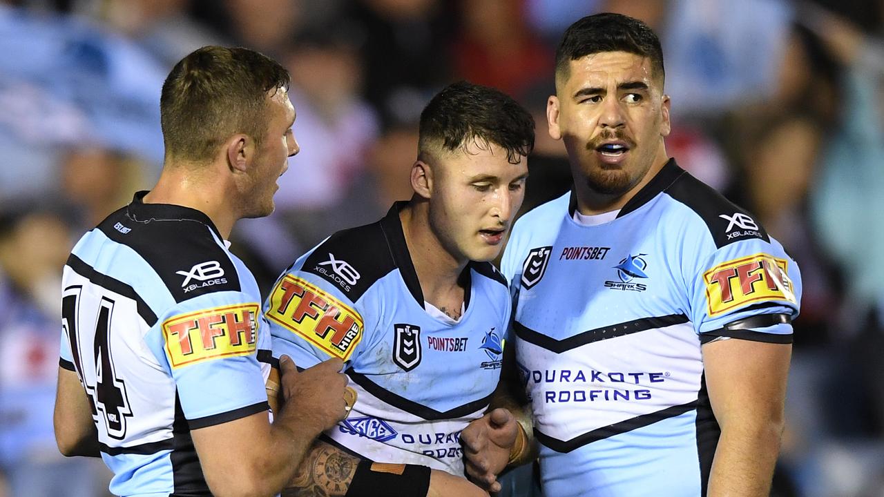 Judging from that performance, the Sharks won’t go far in the finals. (AAP Image/Joel Carrett)