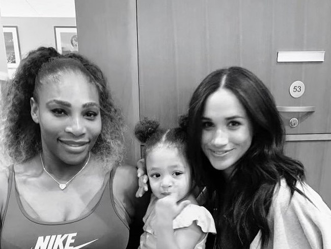 Meghan Markle with her friend, Serena Williams (and the tennis champ’s daughter, Alexis). Picture: Instagram