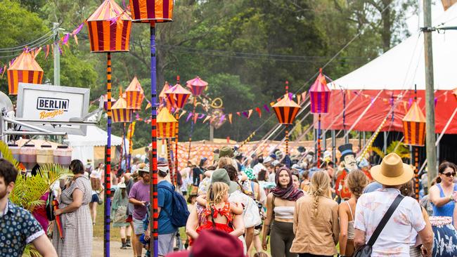 Colourful crowds on day one of the Woodford Folk Festival. Picture Lachie Millard