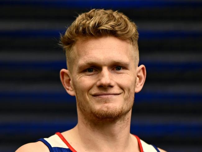 MELBOURNE, AUSTRALIA - SEPTEMBER 02: Adam Treloar of the Bulldogs poses during a Western Bulldogs AFL media opportunity at Whitten Oval on September 02, 2024 in Melbourne, Australia. (Photo by Quinn Rooney/Getty Images)