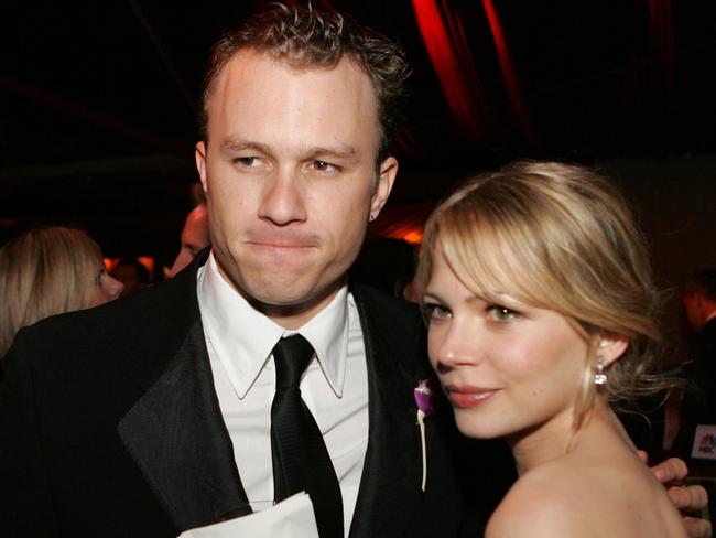 Ledger with his partner Michelle Williams in 2012. Picture: Getty Images