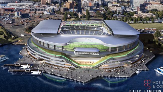 A proposal for a Hobart stadium. Picture: Philip Lighton Architects