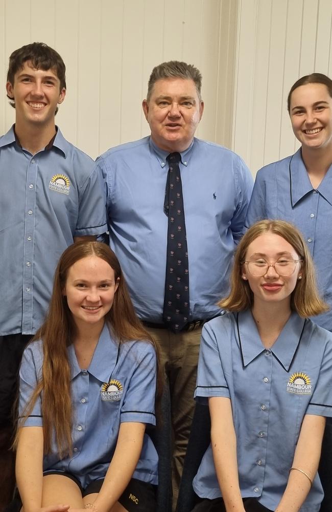 Nambour State College captains with Principal Anthony Green