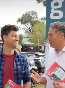 Richard Marles and Sam Rae out campaigning together in Melton last month. Picture: Instagram
