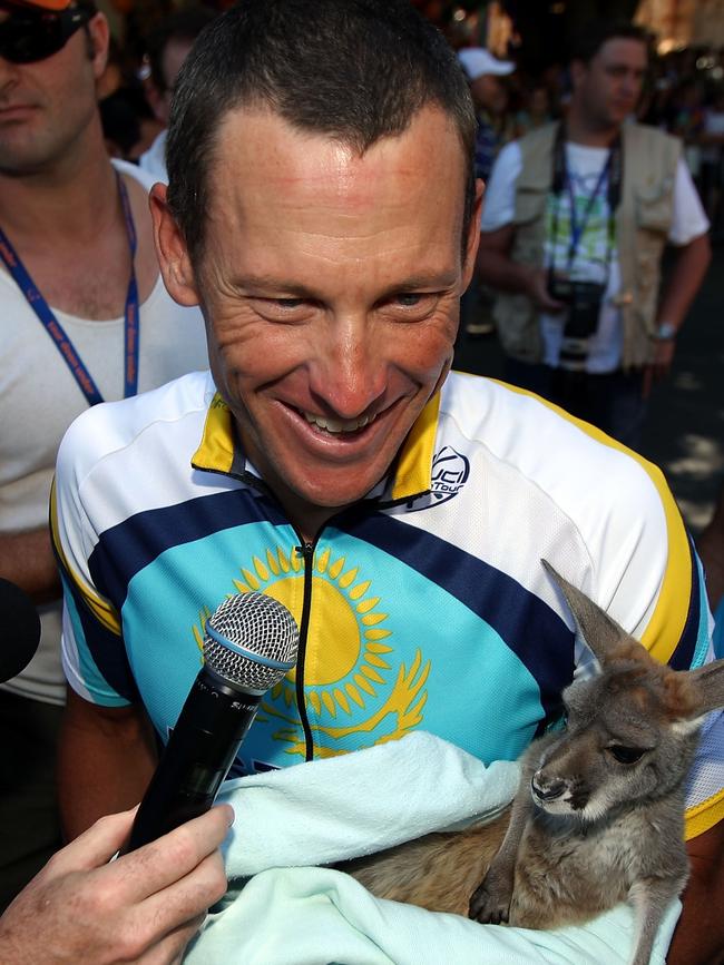 ... and meeting some of the local wildlife. Picture: Ezra Shaw/Getty Images