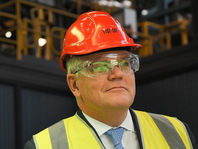 SYDNEY, AUSTRALIA - NewsWire Photos September 17, 2020: Prime Minister Scott Morrison attends a walk through at BlueScope Steel in Port Kembla.Picture: NCA NewsWire / Simon Bullard.