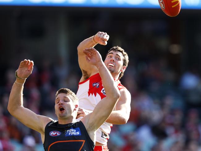 The Sydney key defender is looking forward to the challenge of coming up against the best attack in the AFL, the GWS Giants. Picture: Phil Hillyard