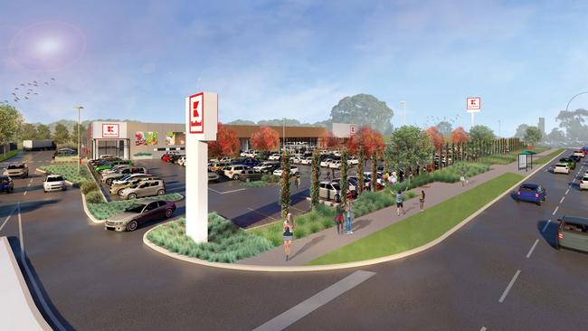 An earlier artist’s impression of Kaufland’s supermarket on the corner of Churchill and Regency roads, Prospect. The retailer has agreed to increase landscaping on the site. Source: Planning Commision 