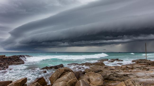 A dark and stormy day at the beach. Picture: Anthony Cornelius/Weatherwatch