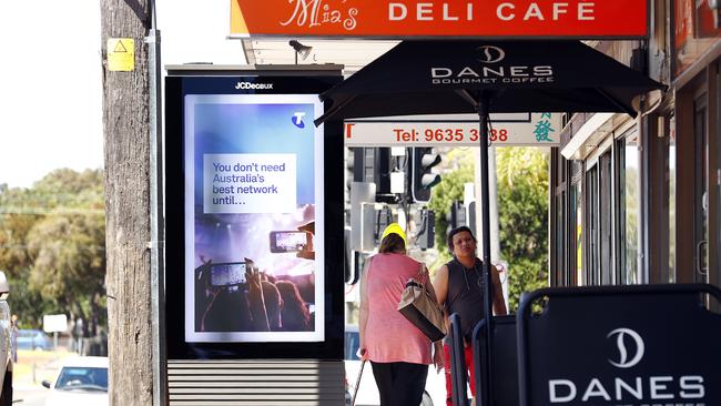 Telstra have installed a much larger phone booth with digital advertising on a busy retail strip in Merrrylands. Picture: Sam Ruttyn