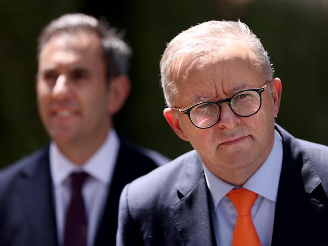 SYDNEY, AUSTRALIA - NewsWire Photos OCTOBER 28, 2022: The Prime Minister Anthony Albanese and  Treasurer Jim Chalmers pictured at a press conference in Parramatta.Picture: NCA NewsWire / Damian Shaw