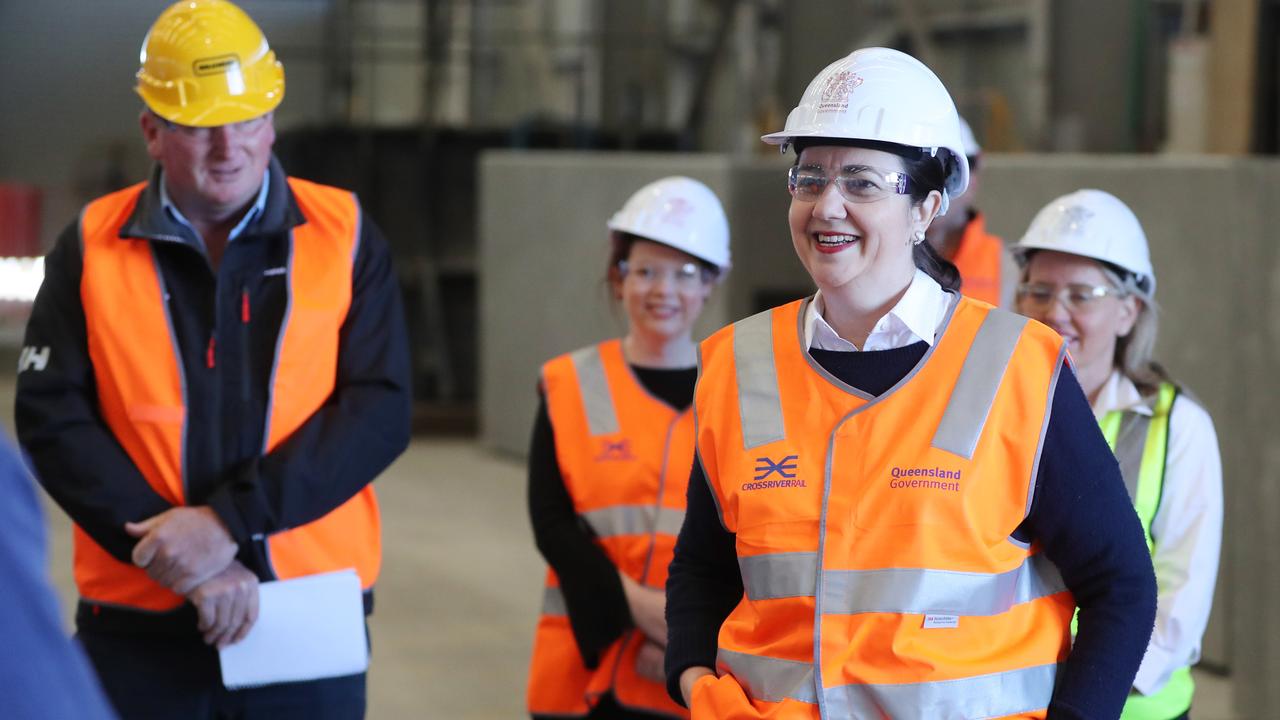 Premier Annastacia Palaszczuk and State Development Minister Kate Jones visiting Wagners concrete plant at Wacol. Pic Peter Wallis