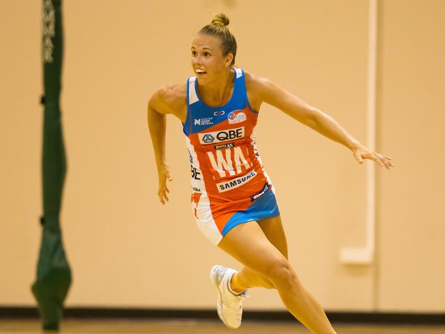 Paige Hadley during a pre-season game. Hadley is the only Diamond in the Swifts.