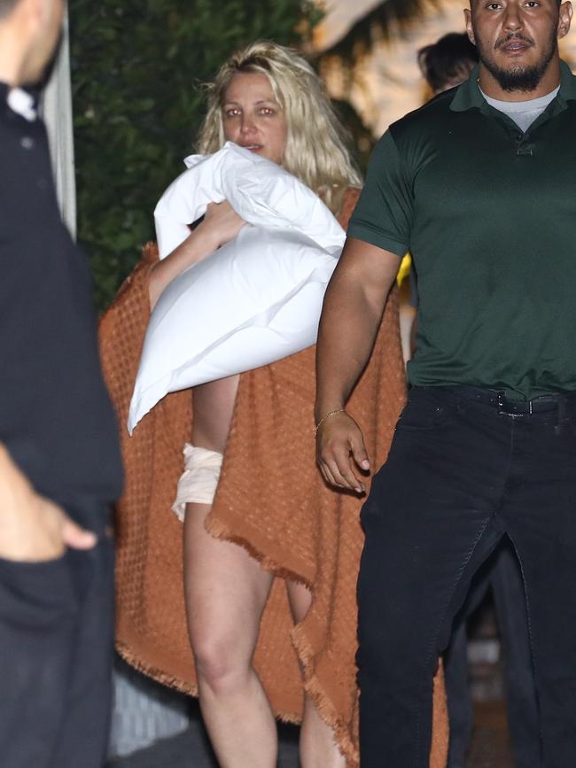 Britney and her new boyfriend had allegedly gotten into a fight in the hotel. Picture: BACKGRID