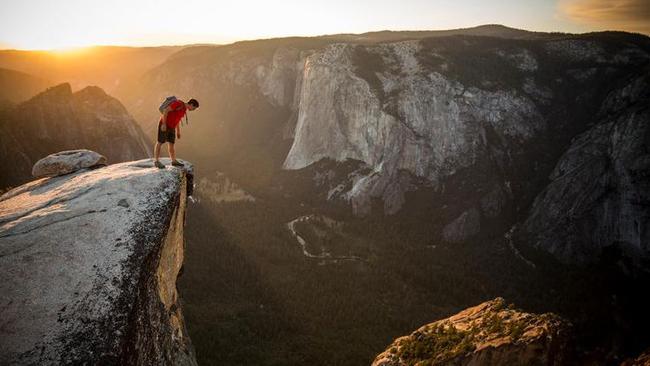 Alex Honnold atop El Capitan, site of his historic free solo climb. Picture: National Geographic, Jimmy Chin.