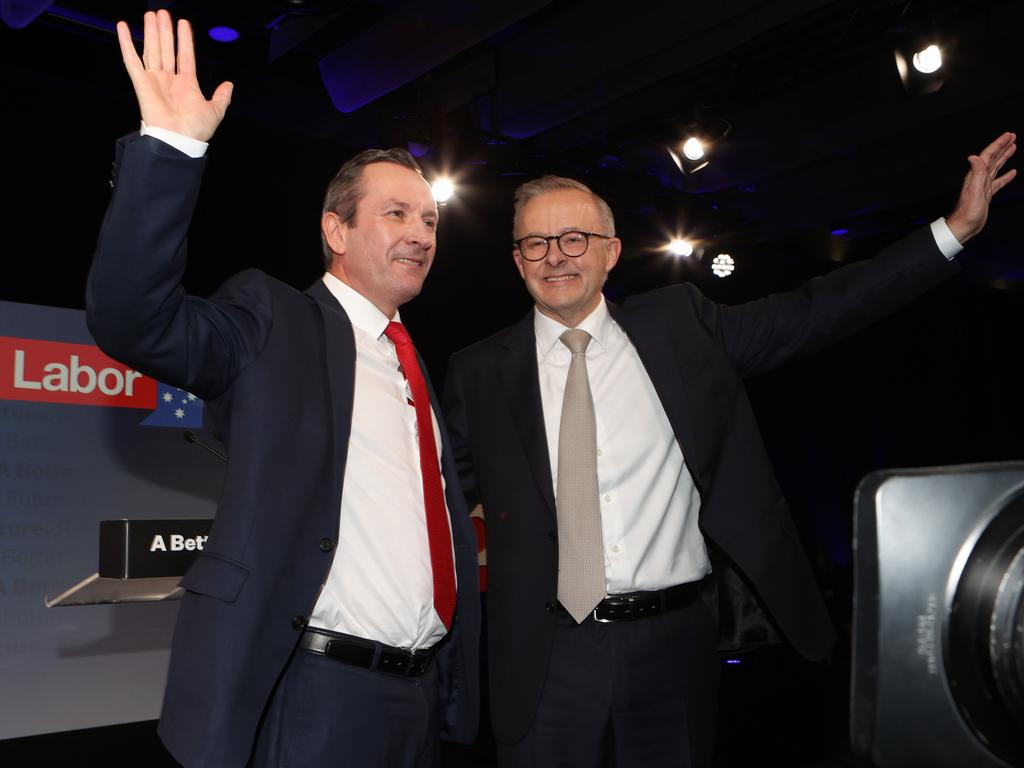 WA Premier Mark McGowan says he does not take credit for Anthony Albanese’s victory. Picture: Liam Kidston