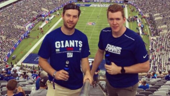 Jacob Townsend takes in an NFL game in New York.