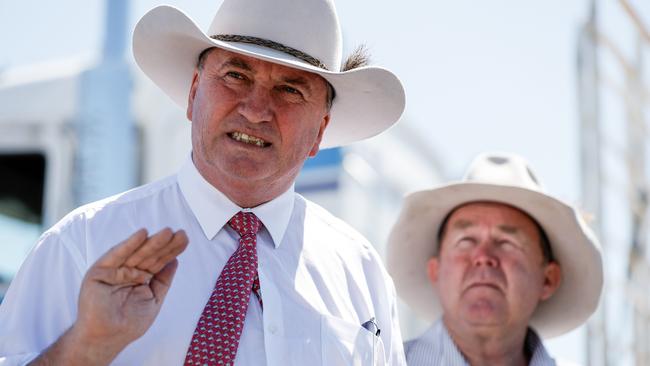 Deputy Prime Minister Barnaby Joyce is in Gladstone, Queensland making an announcement about regional roads. Picture: Bradley Hunter