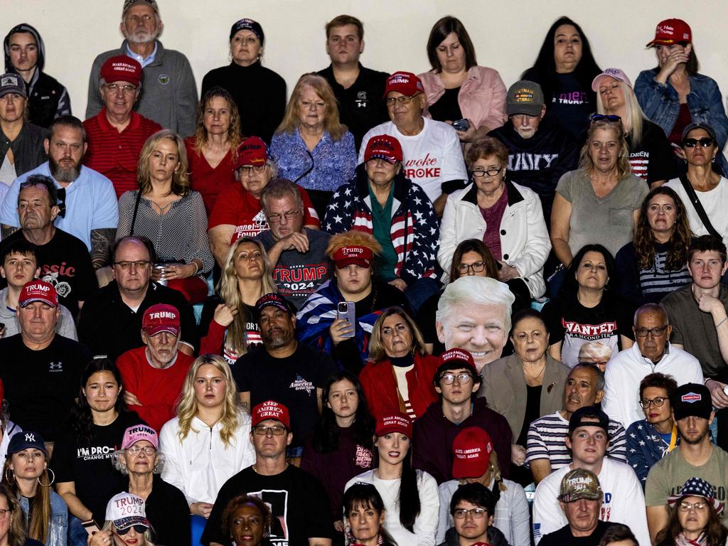 Trump supporters at the rally in Conway, South Carolina. Picture: AFP