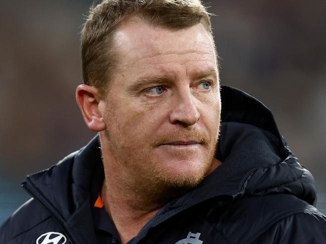 MELBOURNE, AUSTRALIA - MAY 21: Michael Voss, Senior Coach of the Blues looks on during the 2023 AFL Round 10 match between the Carlton Blues and the Collingwood Magpies at the Melbourne Cricket Ground on May 21, 2023 in Melbourne, Australia. (Photo by Michael Willson/AFL Photos via Getty Images)