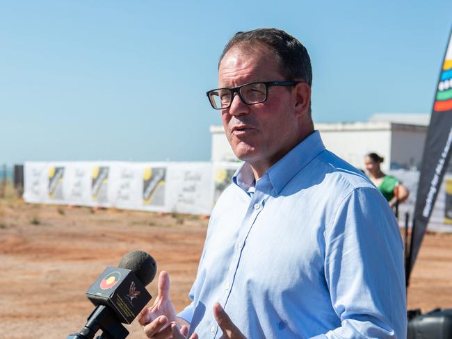 Luke John Anthony Gosling, OAM at the SOD turning ceremony for the new Larrakia development centre in Stokes Hill Wharf. Picture: Pema Tamang Pakhrin