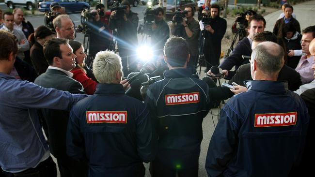 Jason Akermanis fronts the media with footy manager James Fantasia and coach Rodney Eade face the media after Akermanis's controversial newspaper column.