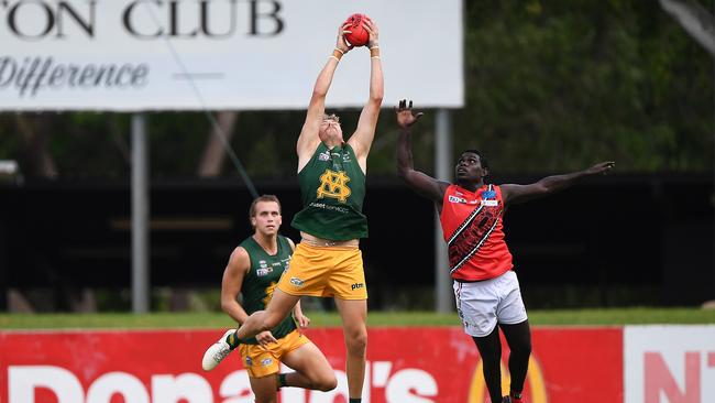 St Mary's won against the Tiwi Bombers in Round 3 of the NTFL Men's Premier League. Picture: Felicity Elliott/AFLNT Media