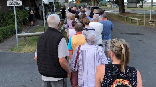 Residents line up at Labrador for a meeting on the council's City Plan organised by Bonney MP Sam O’Connor.