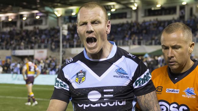 Luke Lewis was one of a number of players exposed in The Sunday Telegraph by leaked documents regarding Cronulla’s recent salary cap scandal. Picture: AAP