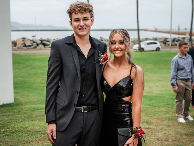 CLASS OF 2024: St Patrick's College Townsville school formal. Year 12 student Charlie Pacey with Boedy Johnson.