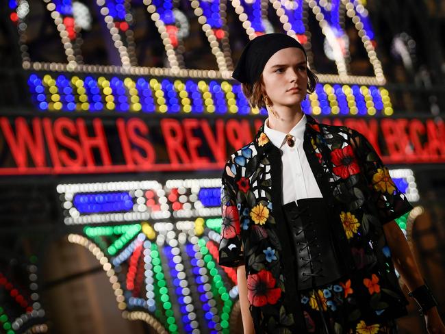 The illuminated set was built by local artisans Fratelli Parisi in the luminarie tradition. (Photo: AFP)