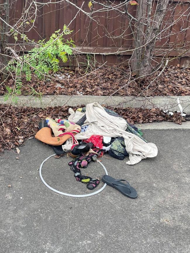 Dumped rubbish in the carpark.