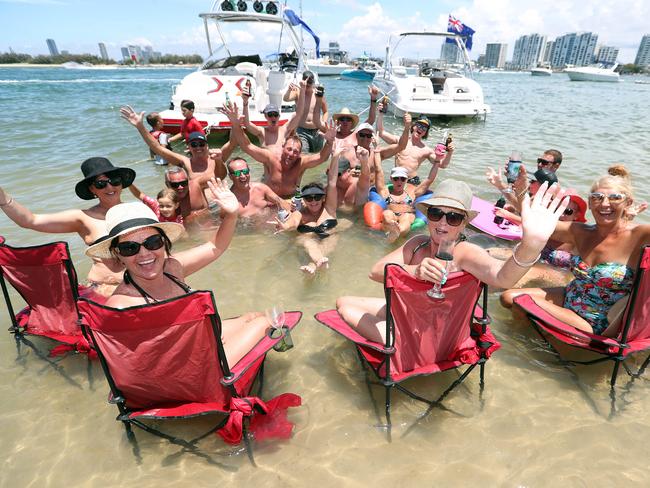 Australia Day on the Broadwater. Photo at Wavebreak Island. Photo by Richard Gosling