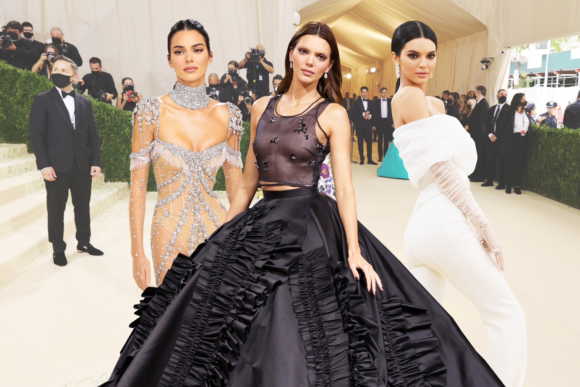 Kendall Jenner in Versace from 2019 Met Gala Red Carpet Fashion, E! News